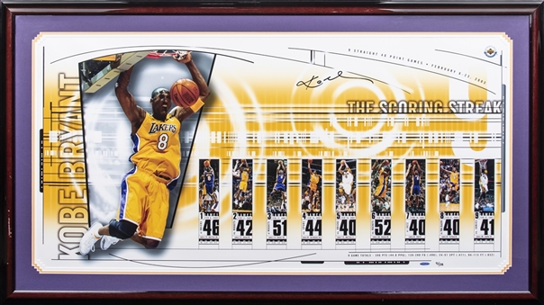 2003 Kobe Bryant Signed "Scoring Streak" 54x31 Framed Display - LE 92/108 (UDA)       